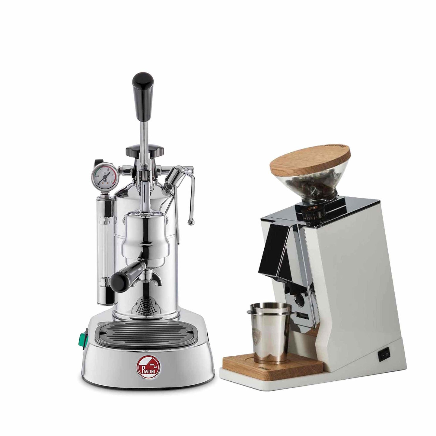 La Pavoni Lever + Eureka Oro Single Dose Coffee Machine Package