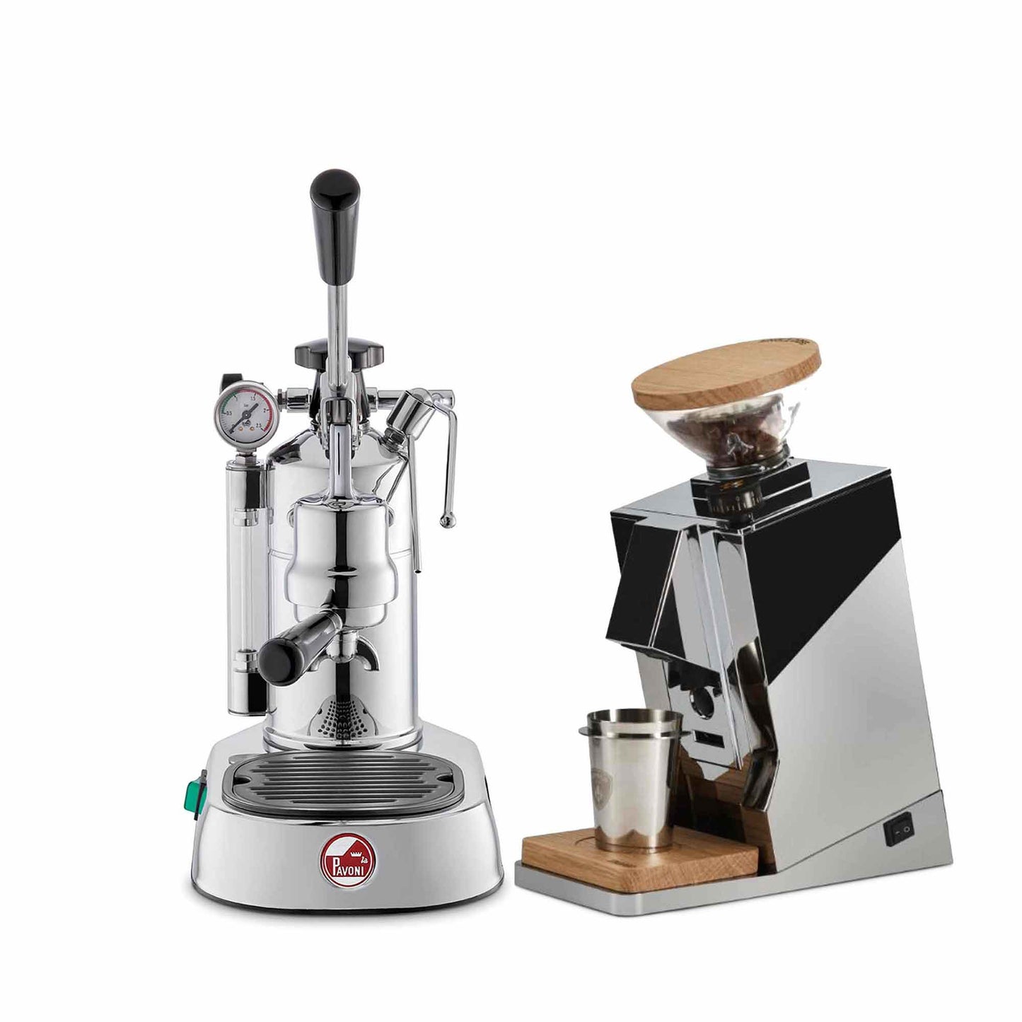 La Pavoni Lever + Eureka Oro Single Dose Coffee Machine Package