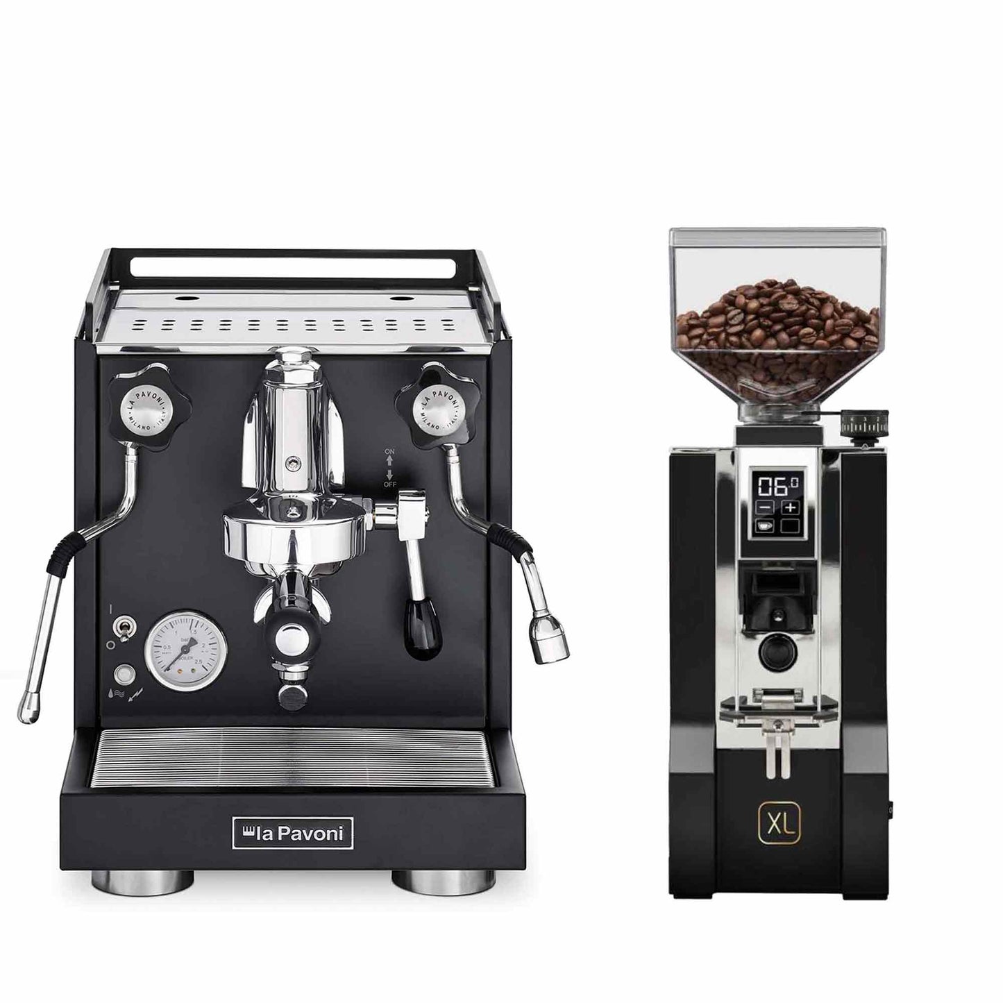 La Pavoni Traditional Machines + Eureka Mignon XL Coffee Grinder Package