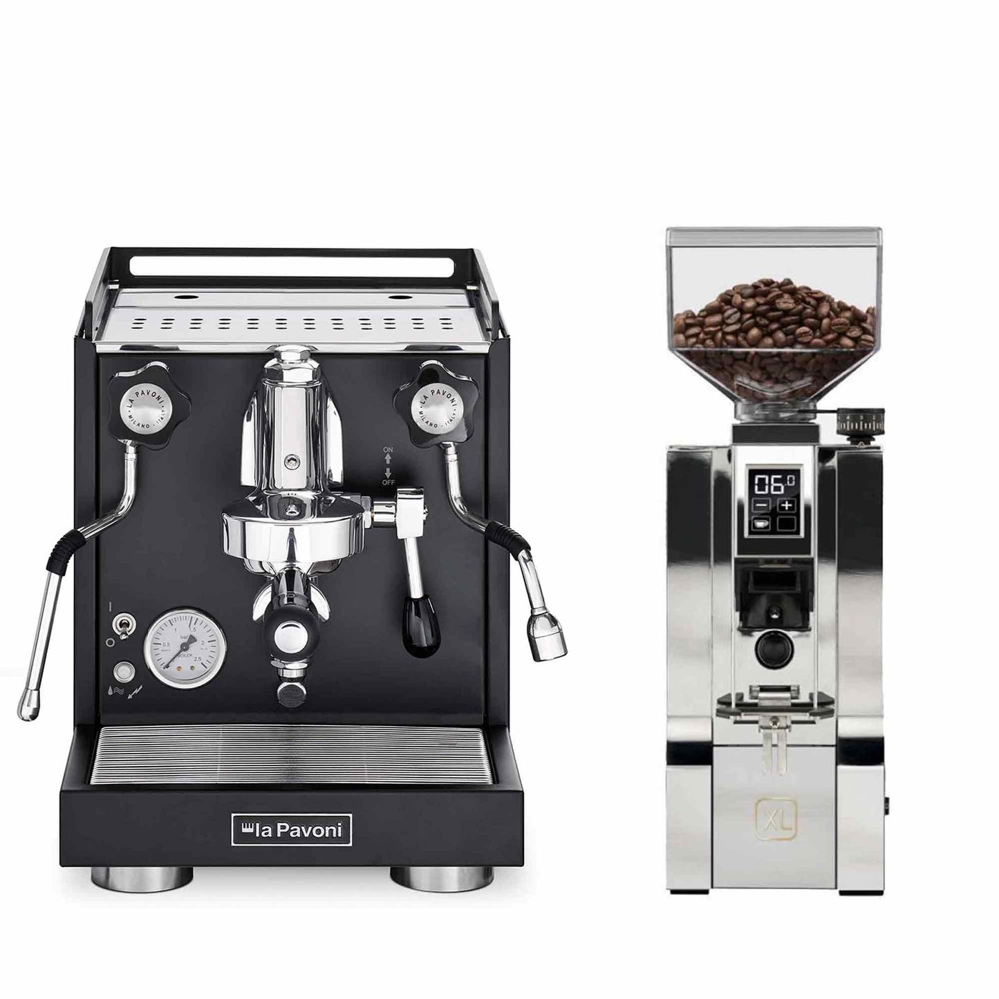 La Pavoni Traditional Machines + Eureka Mignon XL Coffee Grinder Package