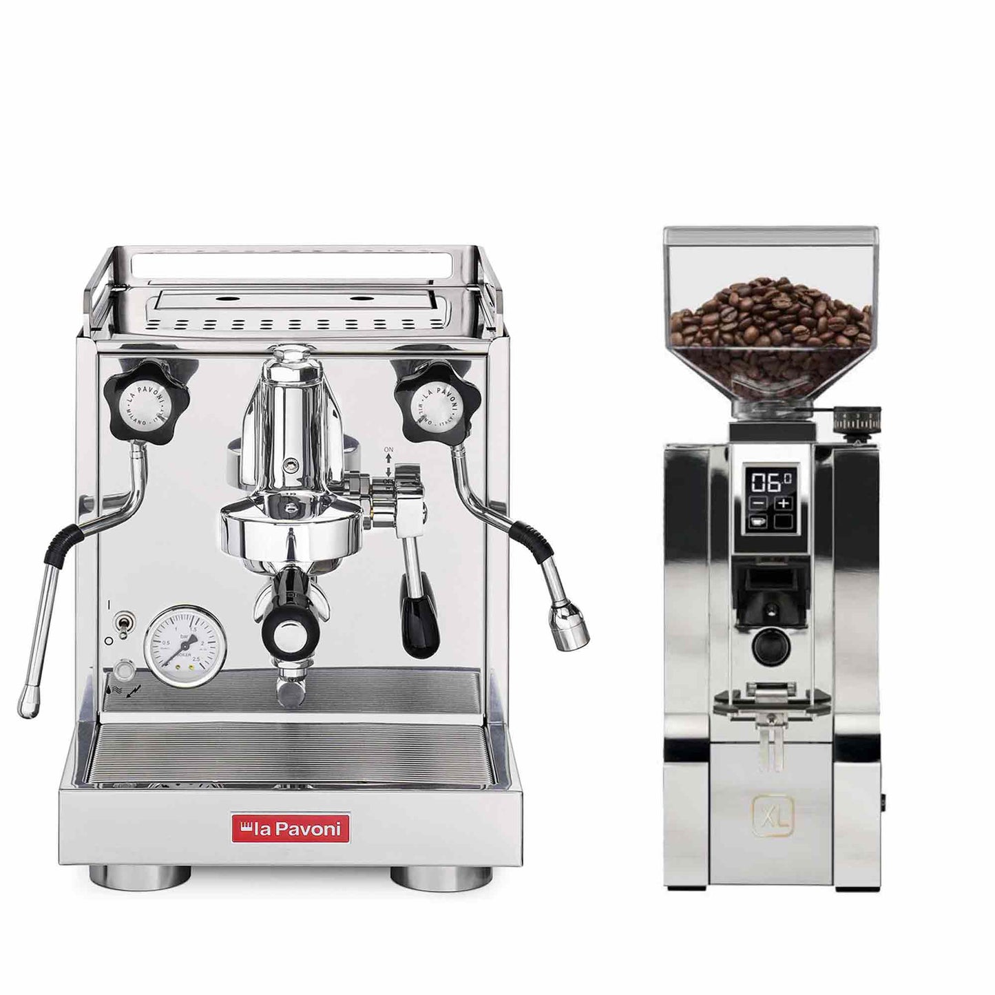 La Pavoni Traditional Machines + Eureka Mignon XL Coffee Grinder Package