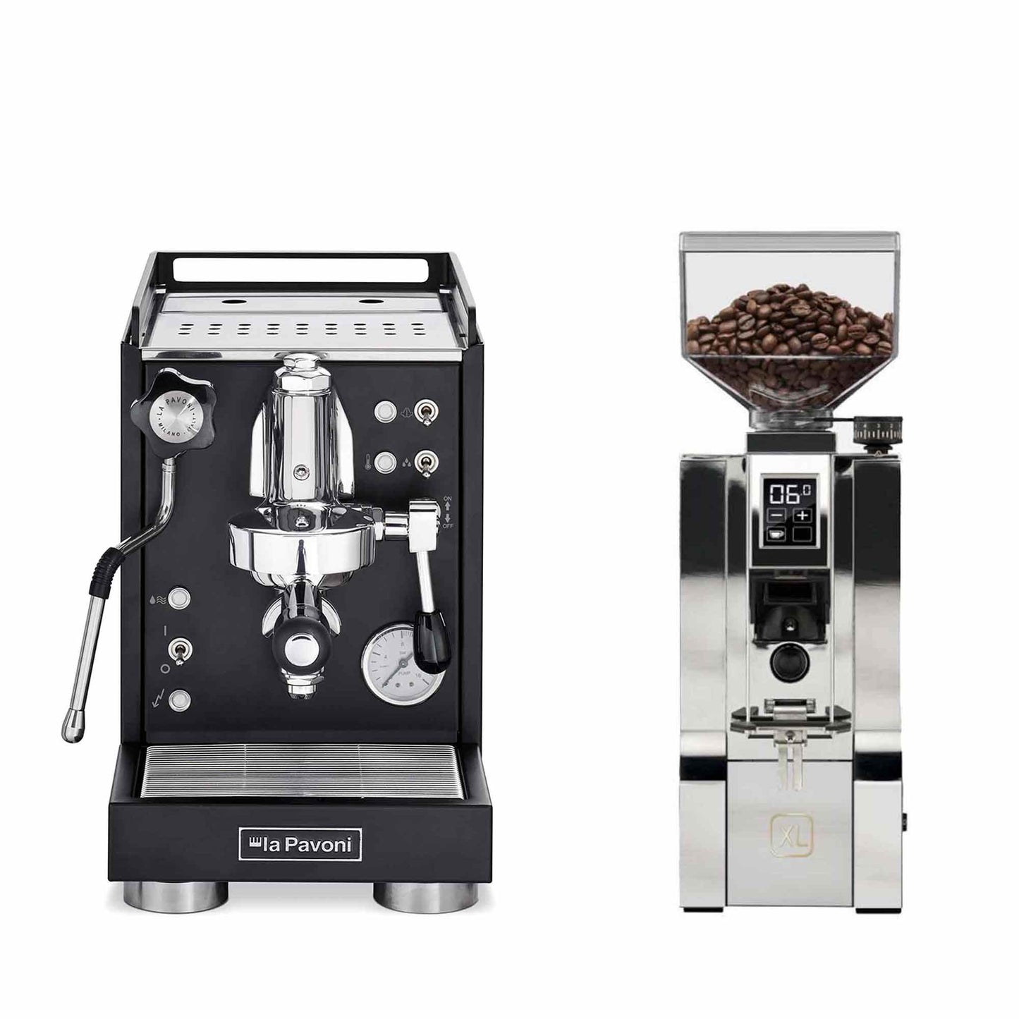 La Pavoni Traditional Machines + Eureka Mignon XL Coffee Grinder Package