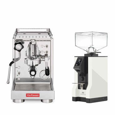 La Pavoni Traditional Machines + Eureka Mignon Specialita Coffee Grinder Package