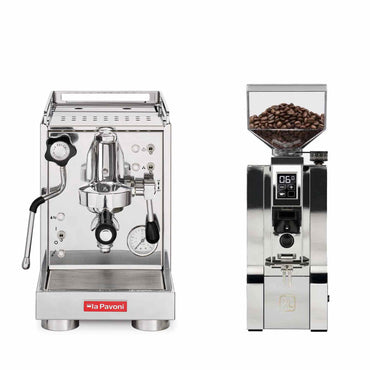 La Pavoni Traditional Machines + Eureka Mignon XL Coffee Grinder Package