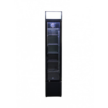 Prodis NT5-HC Slimline Single Door Black Finish Upright Bottle Cooler
