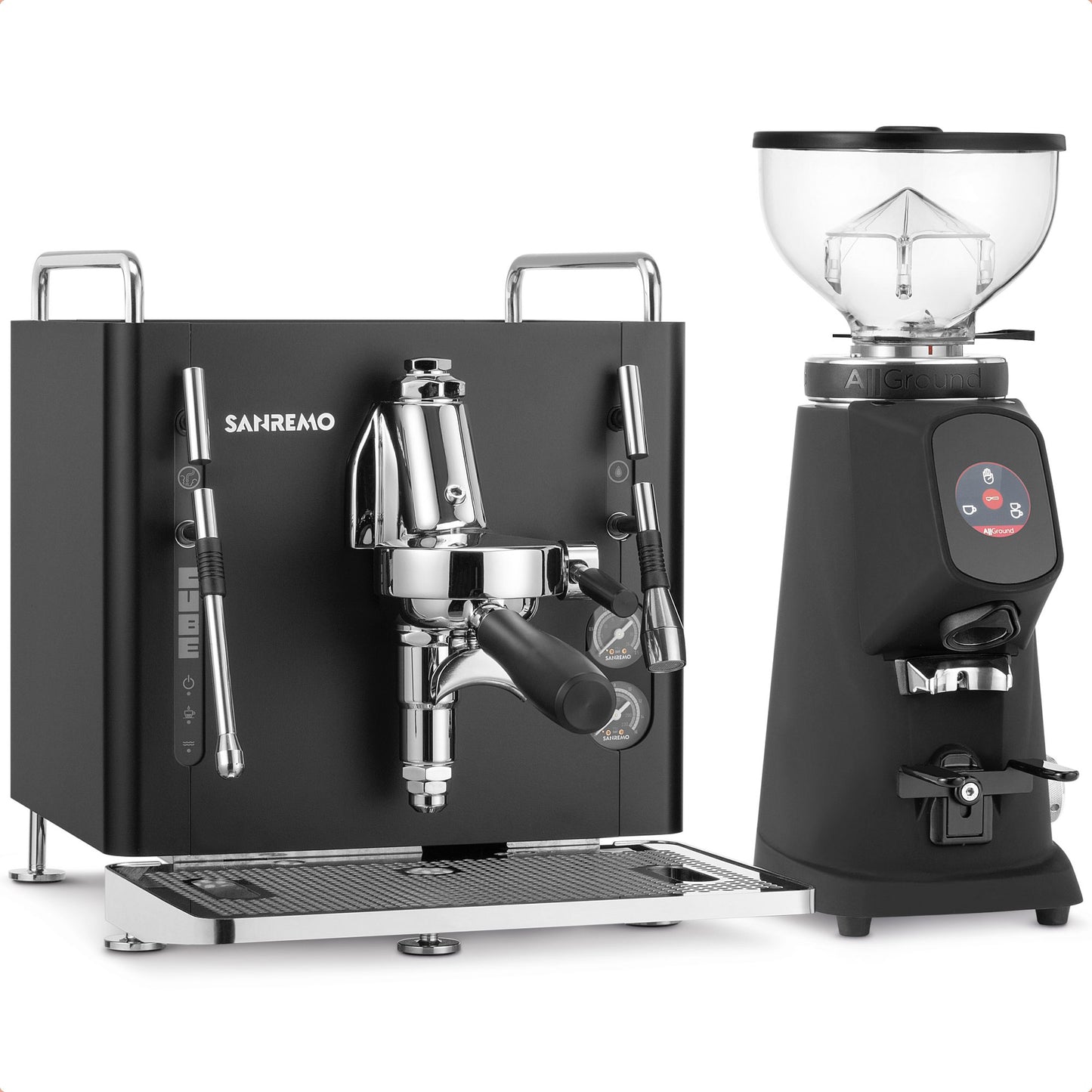 Sanremo Cube R Espresso Machine & Allground Grinder Package