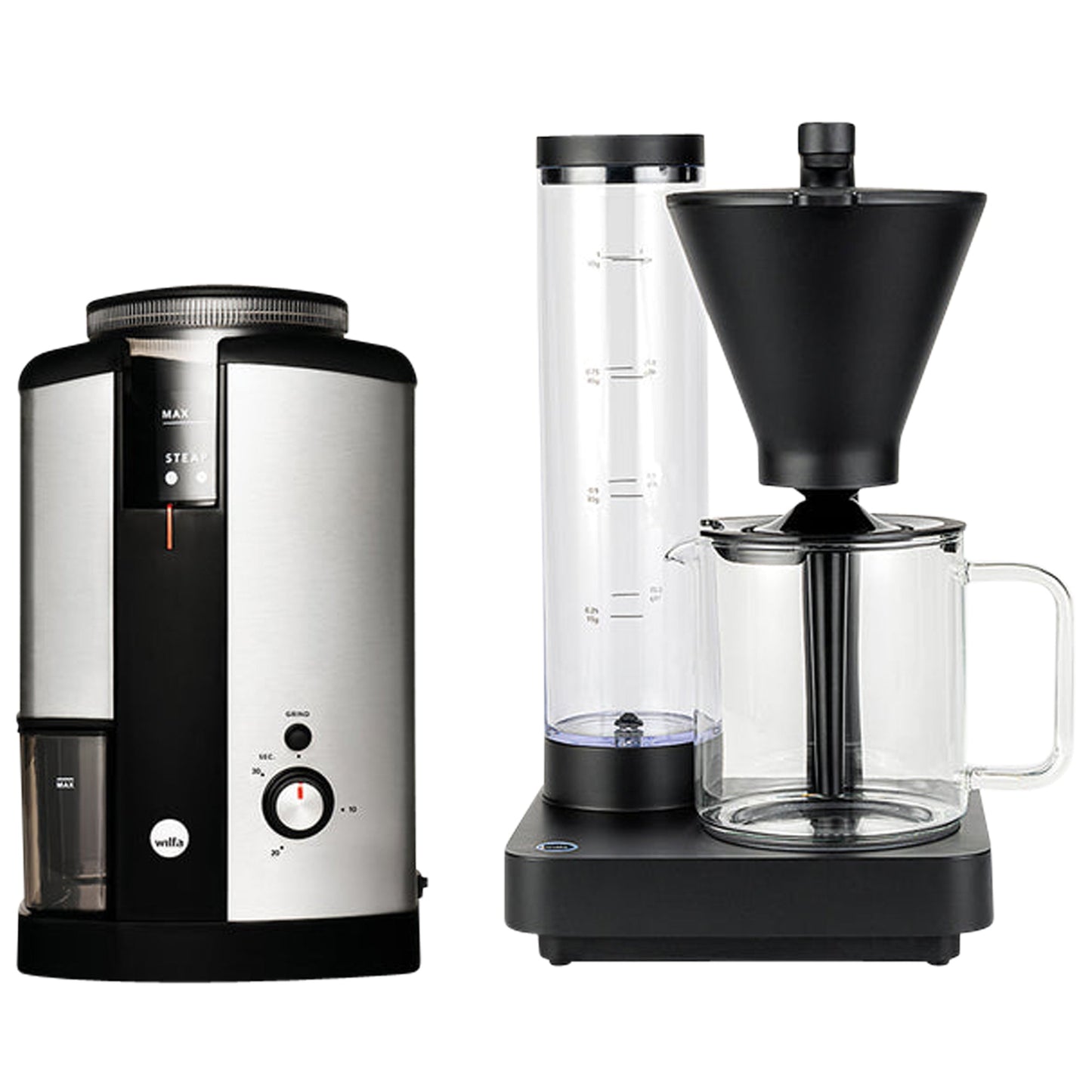 Wilfa Performance Compact and Svart Coffee Grinder (Silver) Bundle