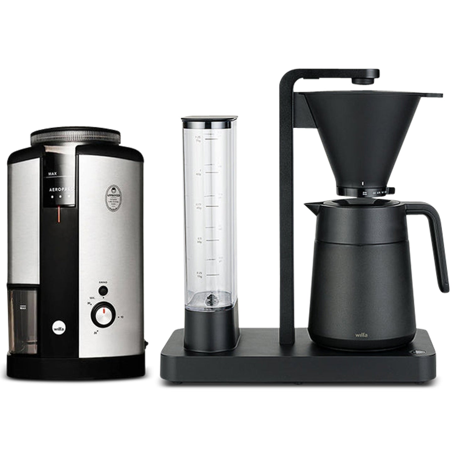 Wilfa Performance Thermo Coffee Maker and Svart Coffee Grinder (Silver) Bundle
