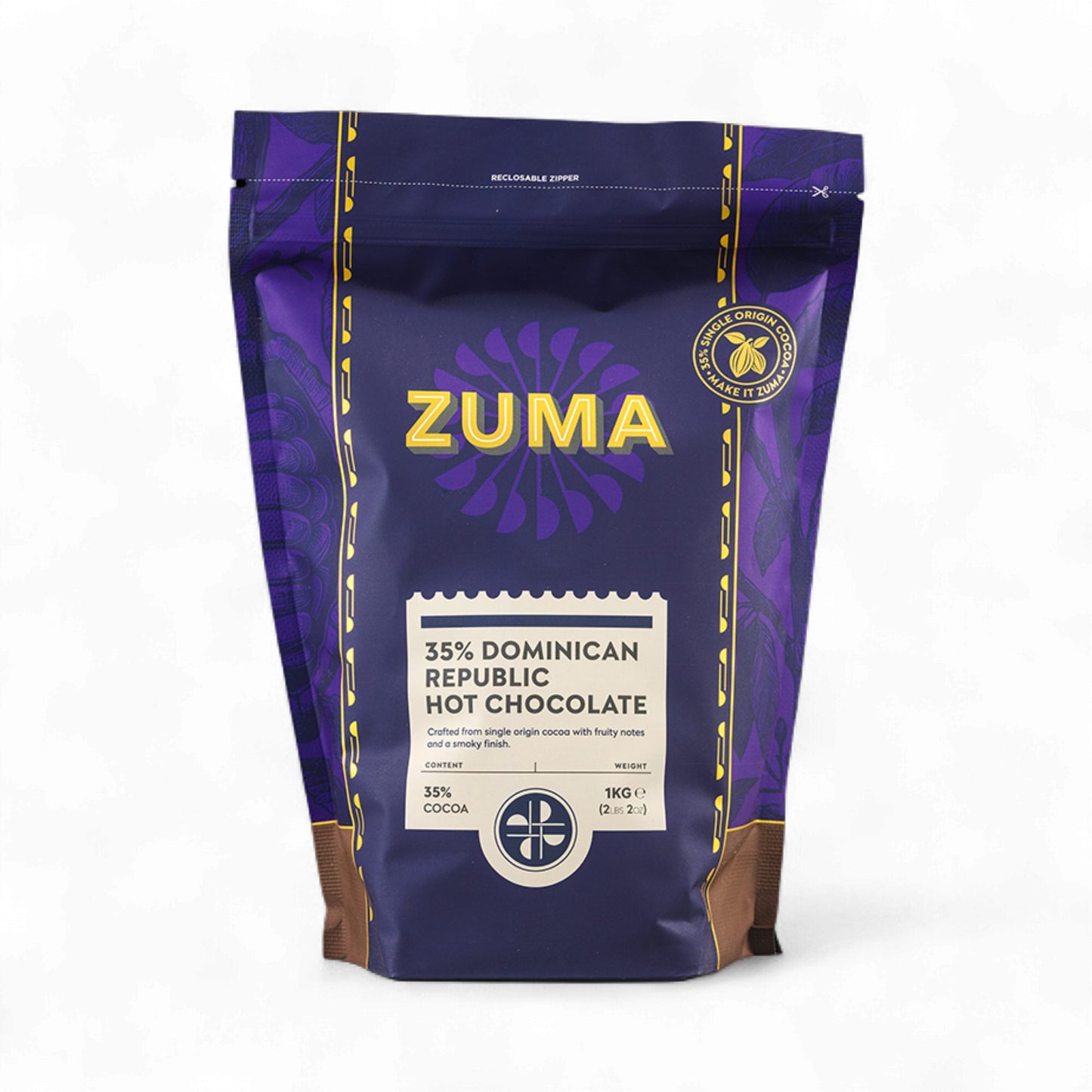 Zuma Dominican Republic Hot Chocolate Powder 35% Cocoa 1kg Bag