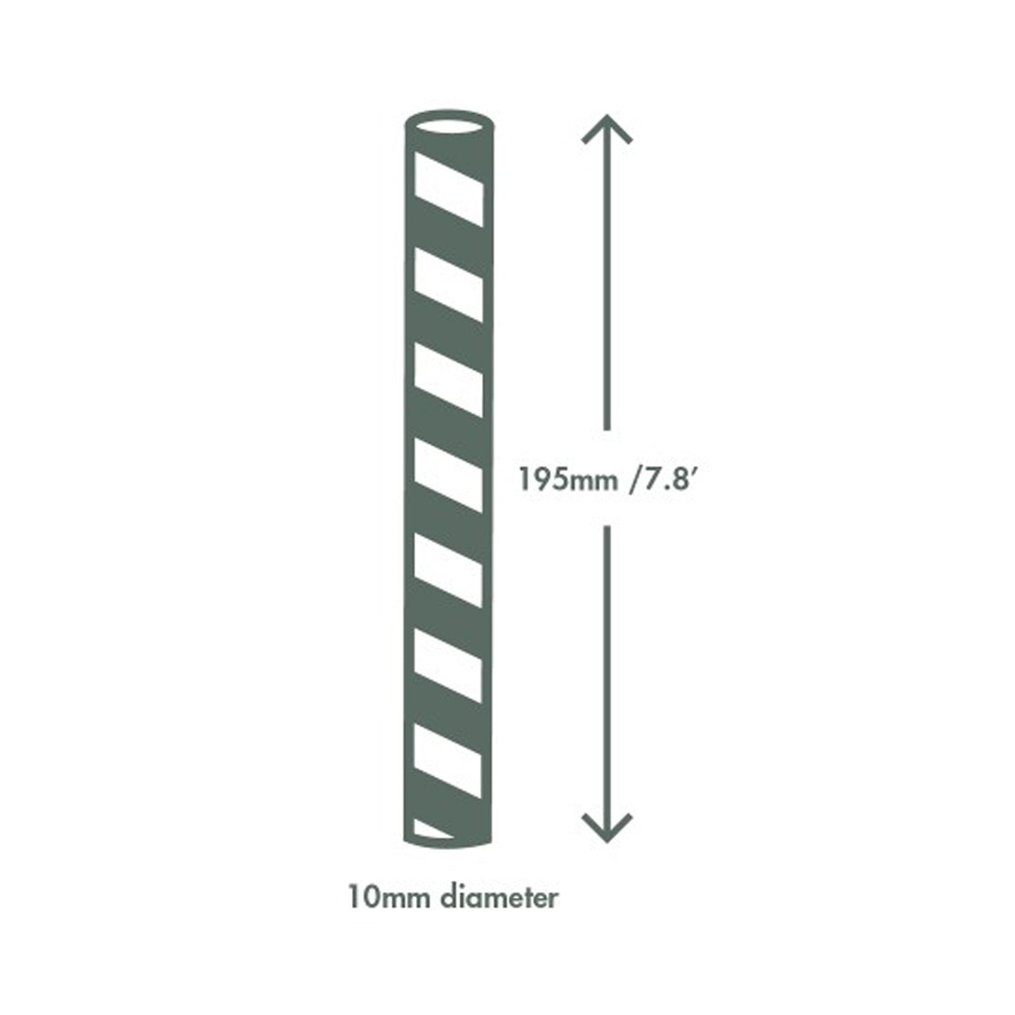 Vegware Compostable Jumbissimo 10mm Paper Straws 7.8in - Case of 1600