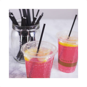 Vegware Compostable Cocktail black 6mm paper straw, 5.5in - Case of 5000