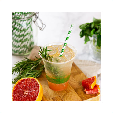 Vegware Compostable Green Stripe 6mm Paper Straw, 7.8in - Case of 5000