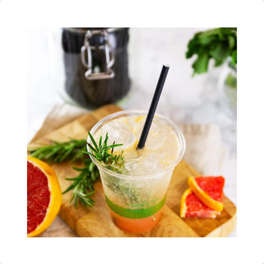 Vegware Compostable Highball black 6mm paper straw, 7.8in - Case of 5000