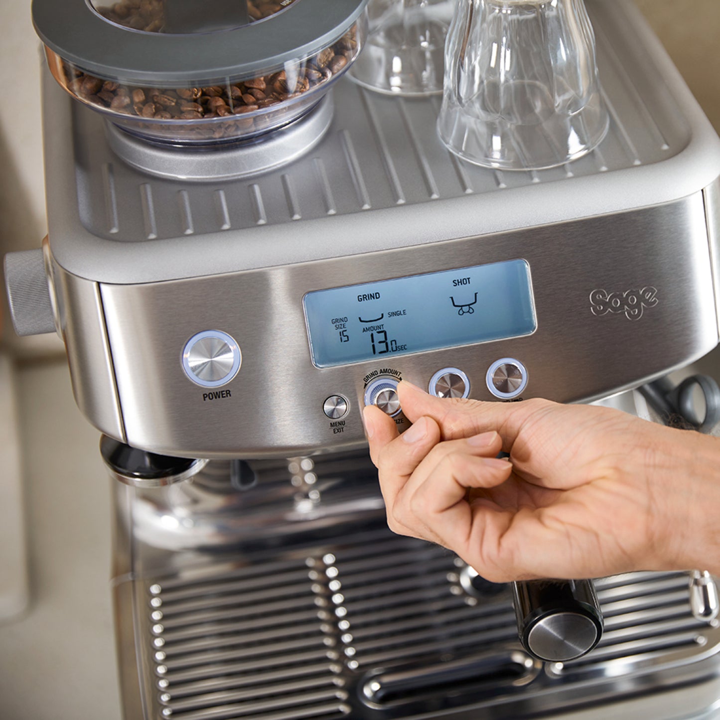 Sage Barista Pro Espresso Machine - Silver - Milk Jug Included