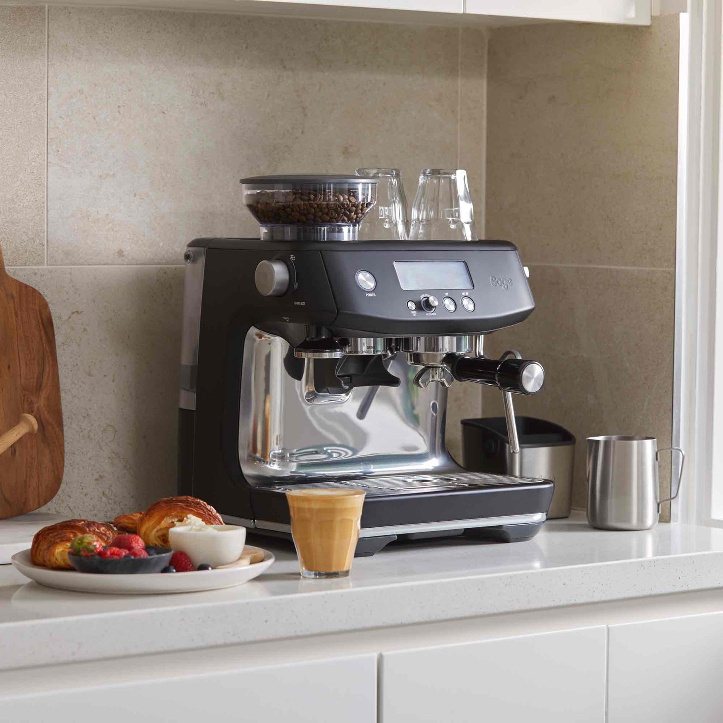 Sage Barista Pro Espresso Machine - Black Truffle - Milk Jug Included