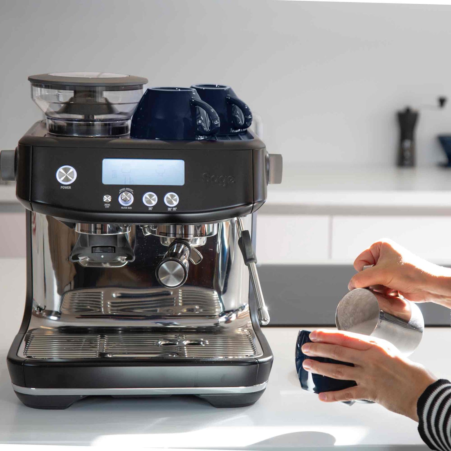 Sage Barista Pro Espresso Machine - Black Truffle - Milk Jug Included