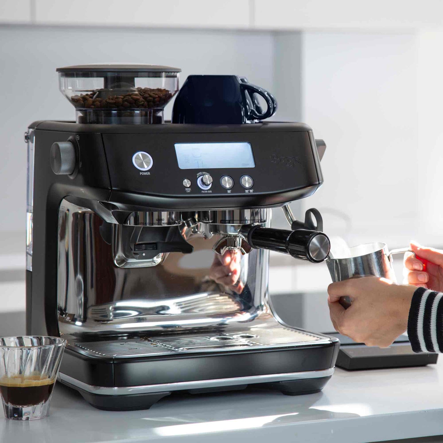 Sage Barista Pro Espresso Machine - Black Truffle - Milk Jug Included