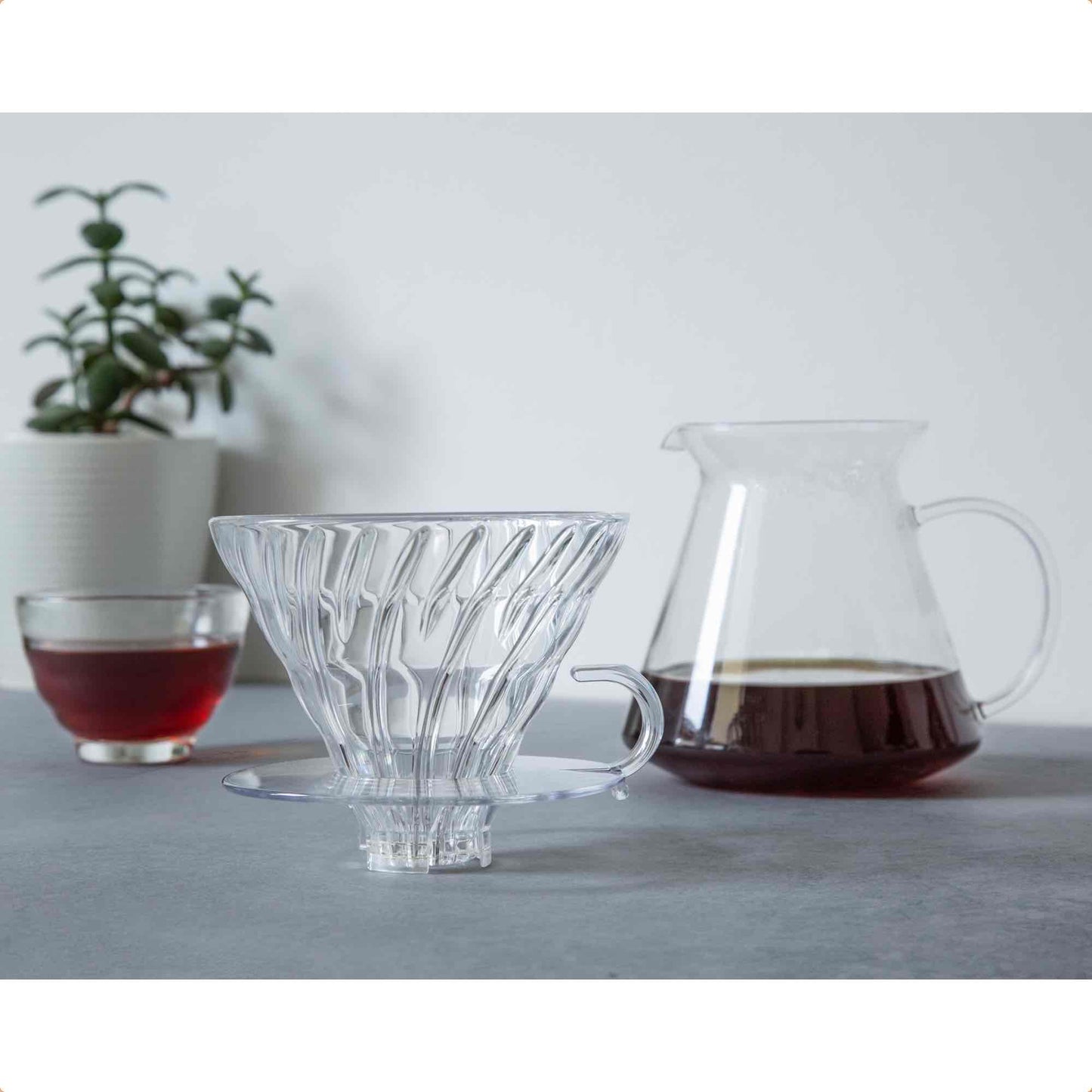 Simply Hario V60 Glass Starter 02 Pour Over Brewing Kit - 4 Cup