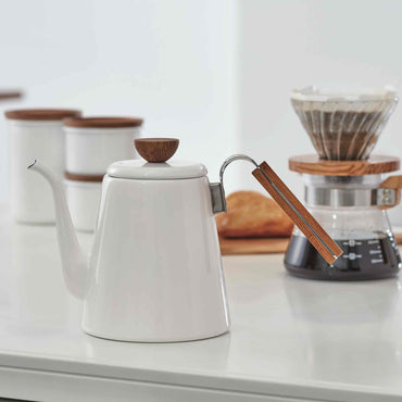 Hario Bona V60 Enamel Coffee Drip Kettle - 800ml - White