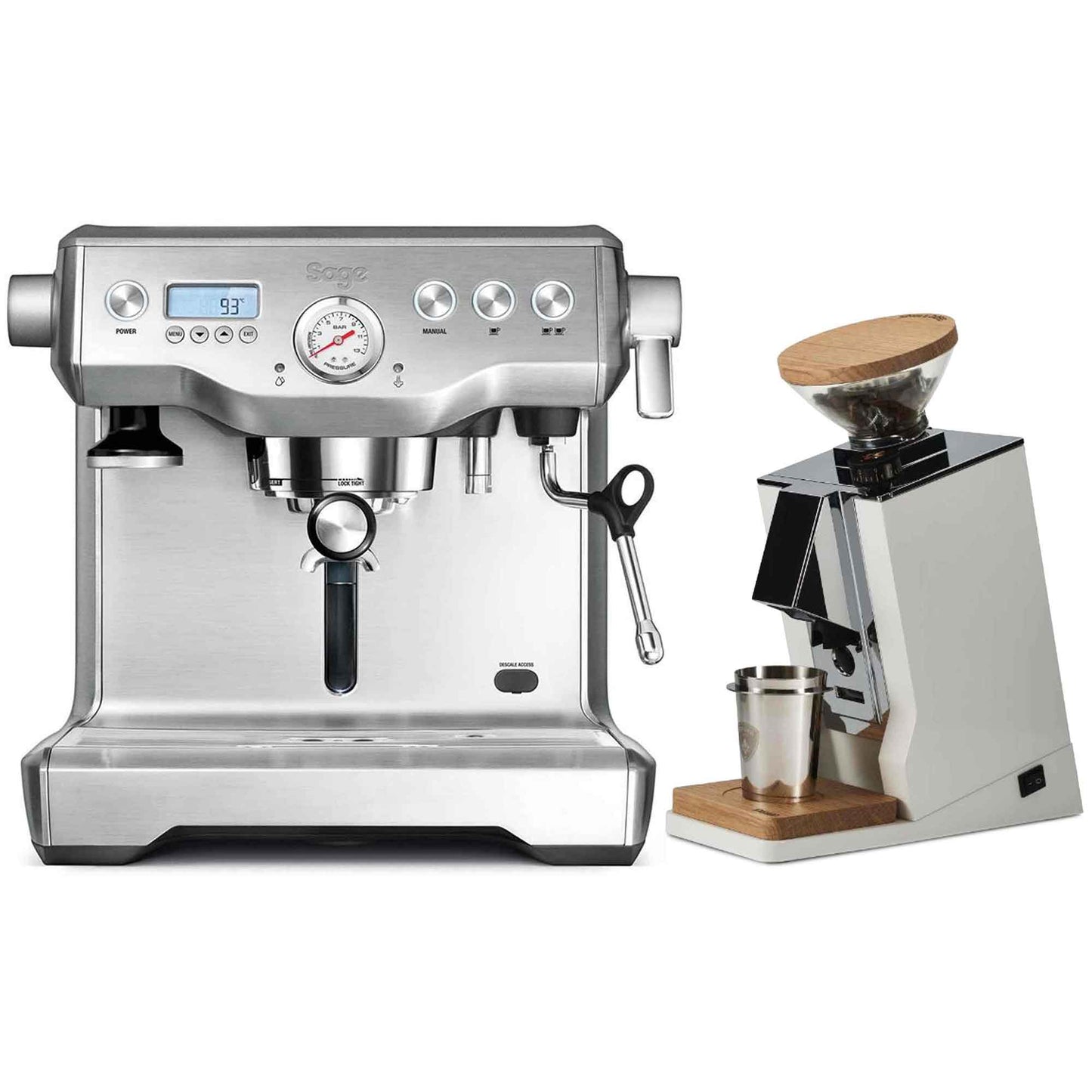 Sage The Dual Boiler Espresso Machine + Eureka Oro Single Dose Grinder Package