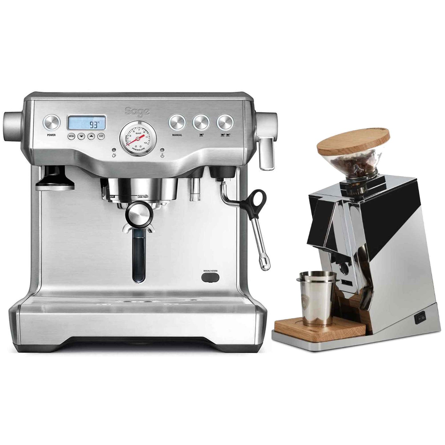 Sage The Dual Boiler Espresso Machine + Eureka Oro Single Dose Grinder Package