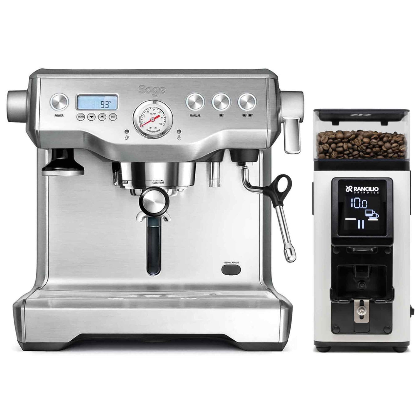 Sage The Dual Boiler Espresso Machine + Rancilio Stile Grinder Package