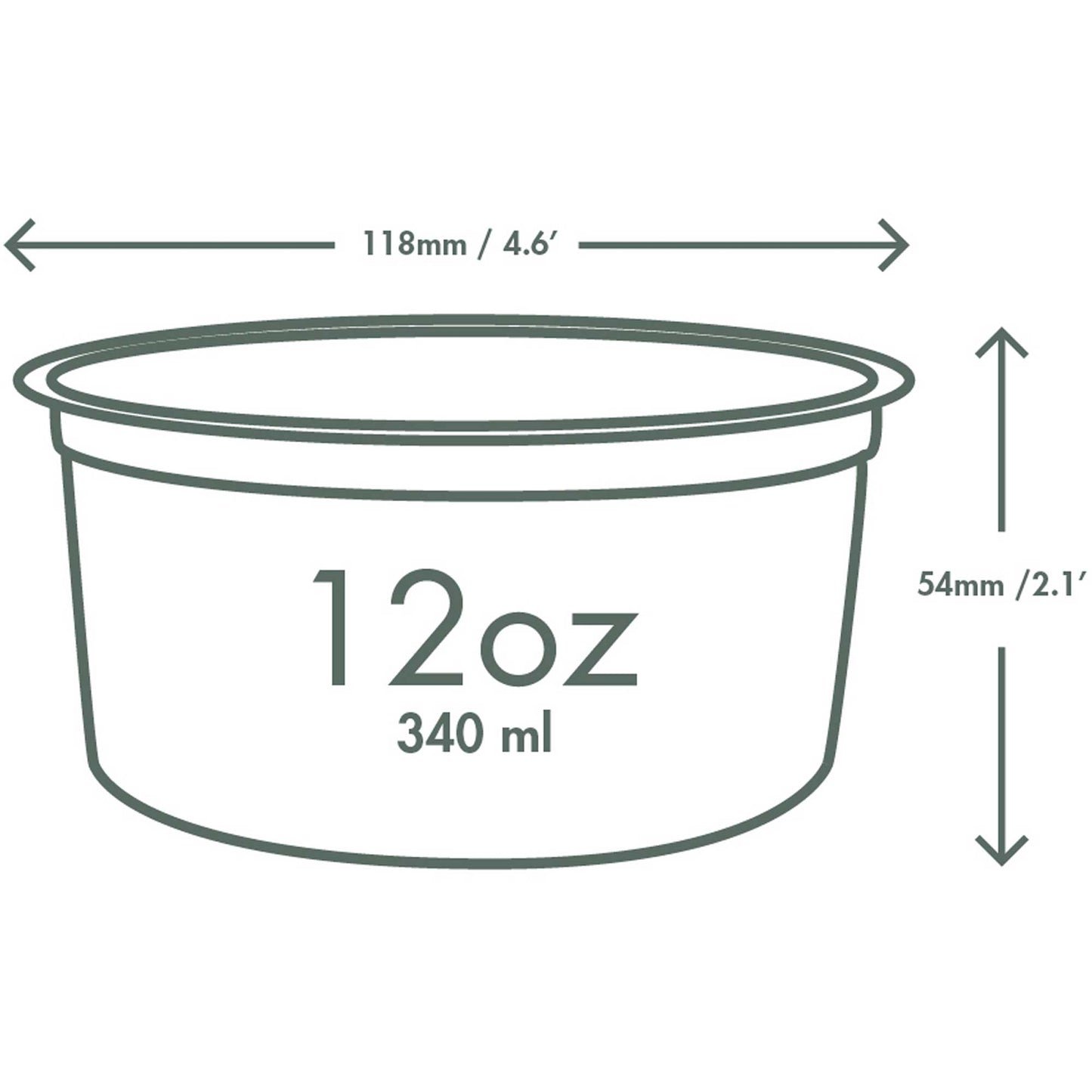 Vegware Compostable 12oz PLA Round Deli Container - Case of 500