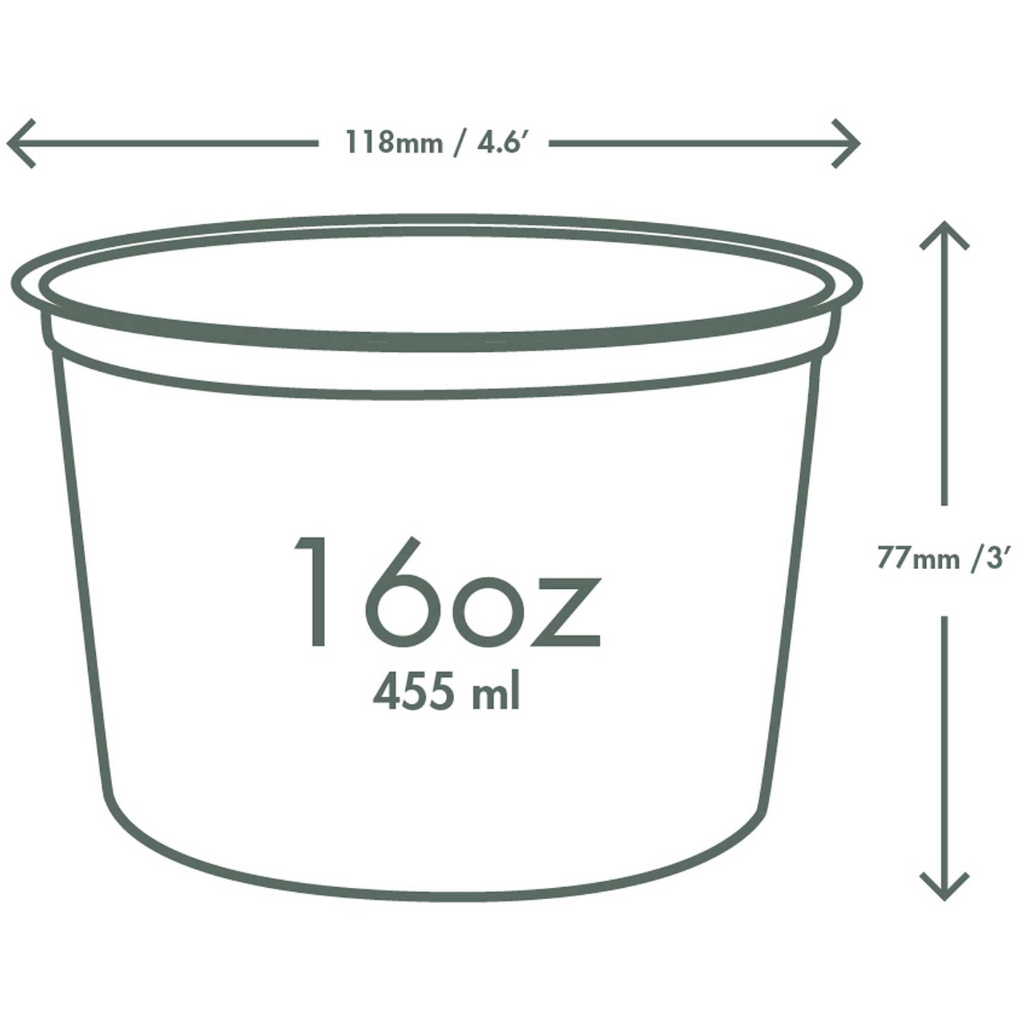 Vegware Compostable 16oz PLA Round Deli Container - Case of 500