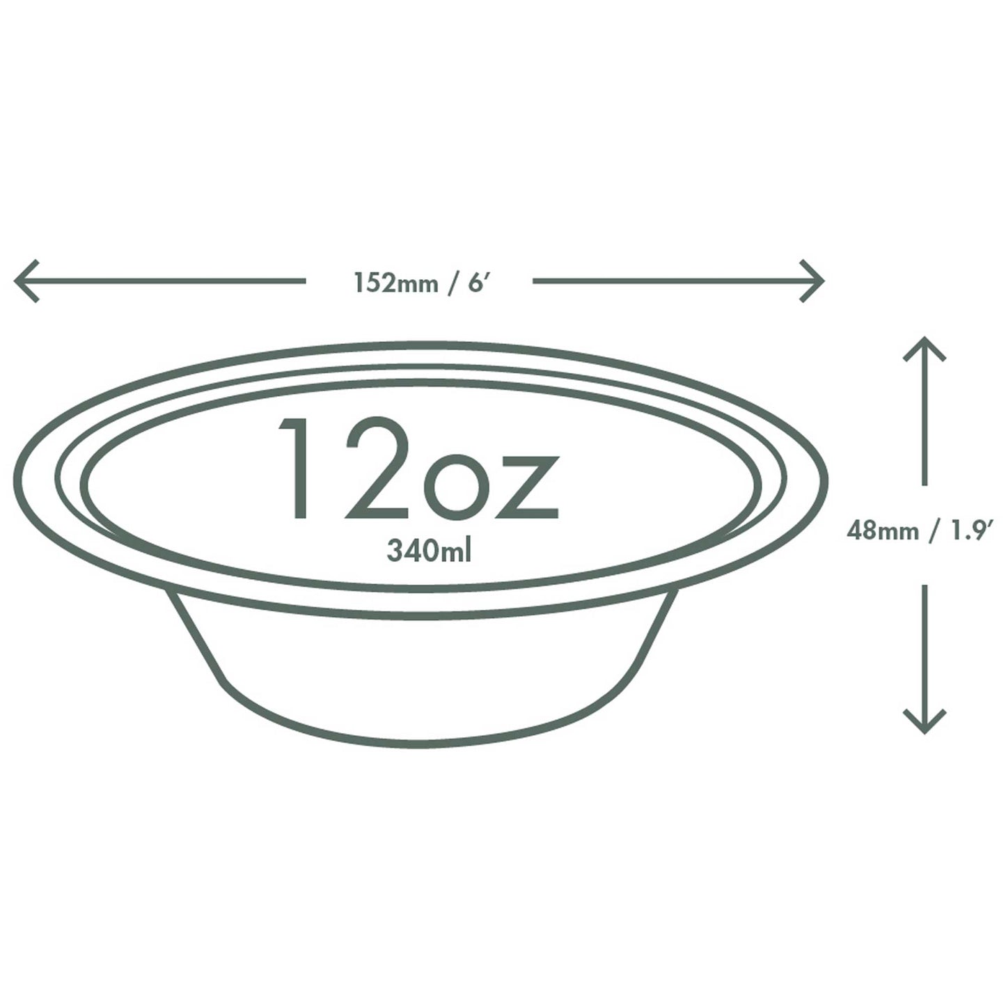 Vegware Compostable 12oz Bagasse Bowl - White - Case of 500