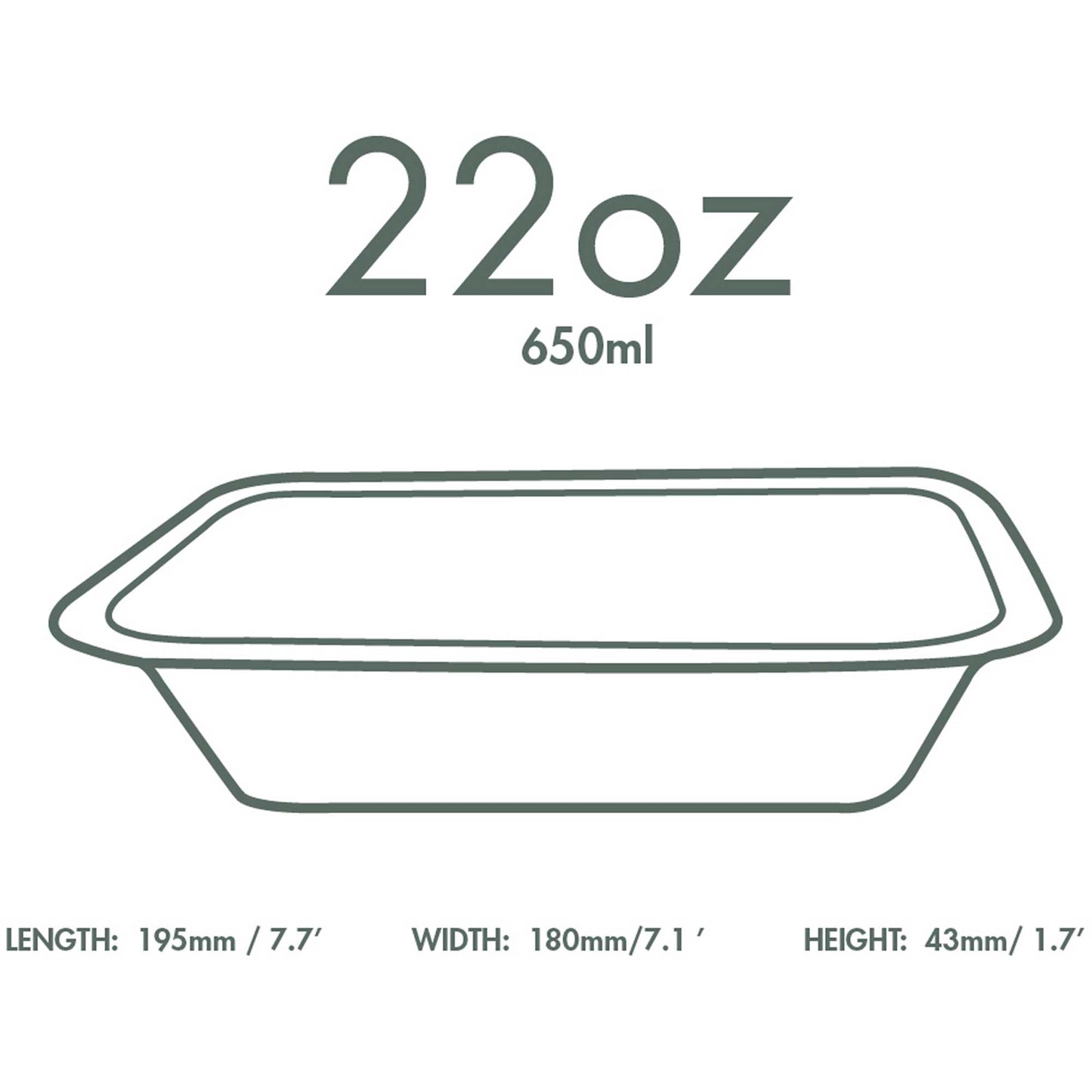Vegware Compostable 22oz/650ml Gourmet Food Base (Fits Lid 4) - Case of 600