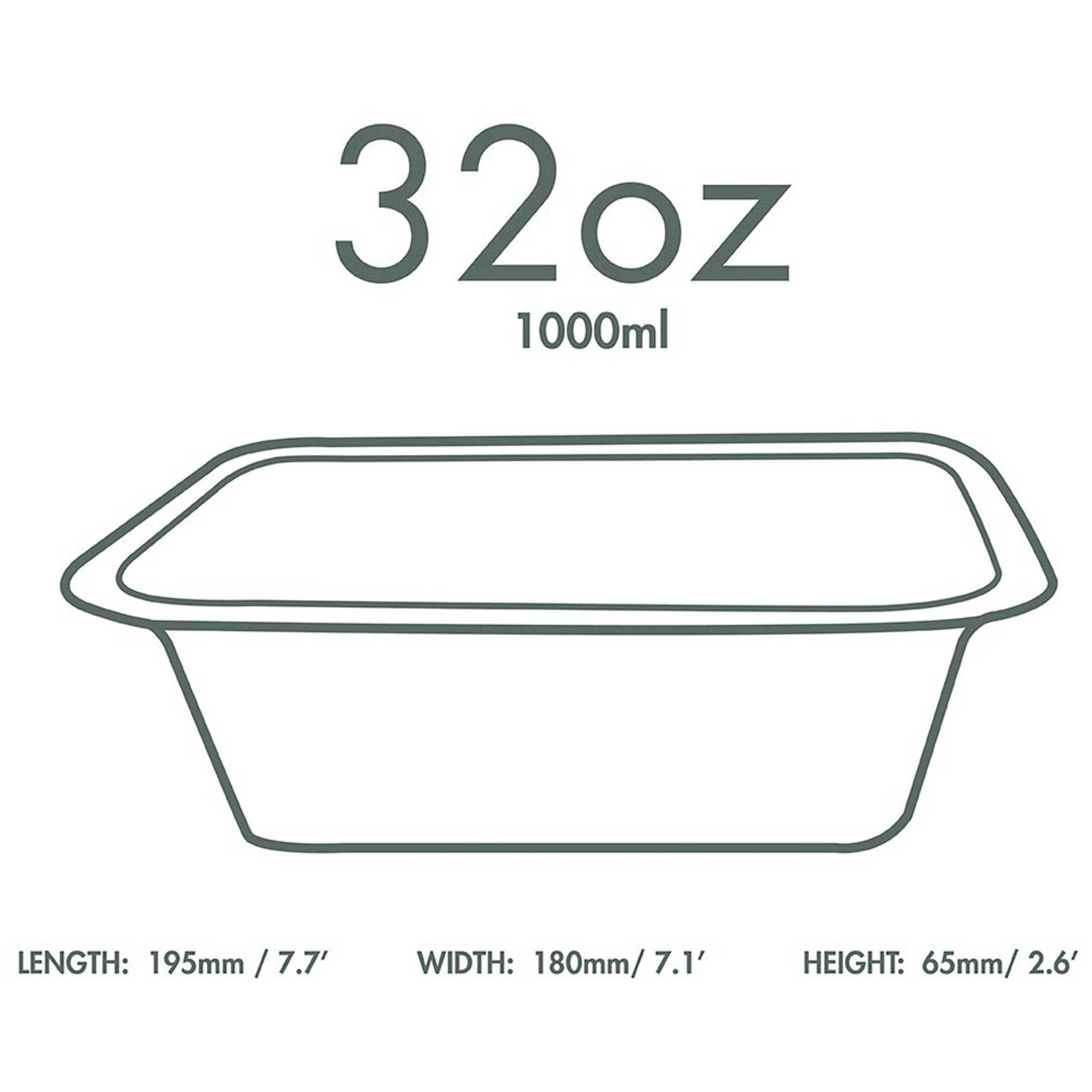 Vegware Compostable 32oz/1000ml Gourmet Food Base (Fits Lid 4) - Case of 600