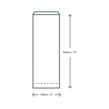 Vegware Compostable 4 x 2 x 14in Therma Paper Bag - Case of 500
