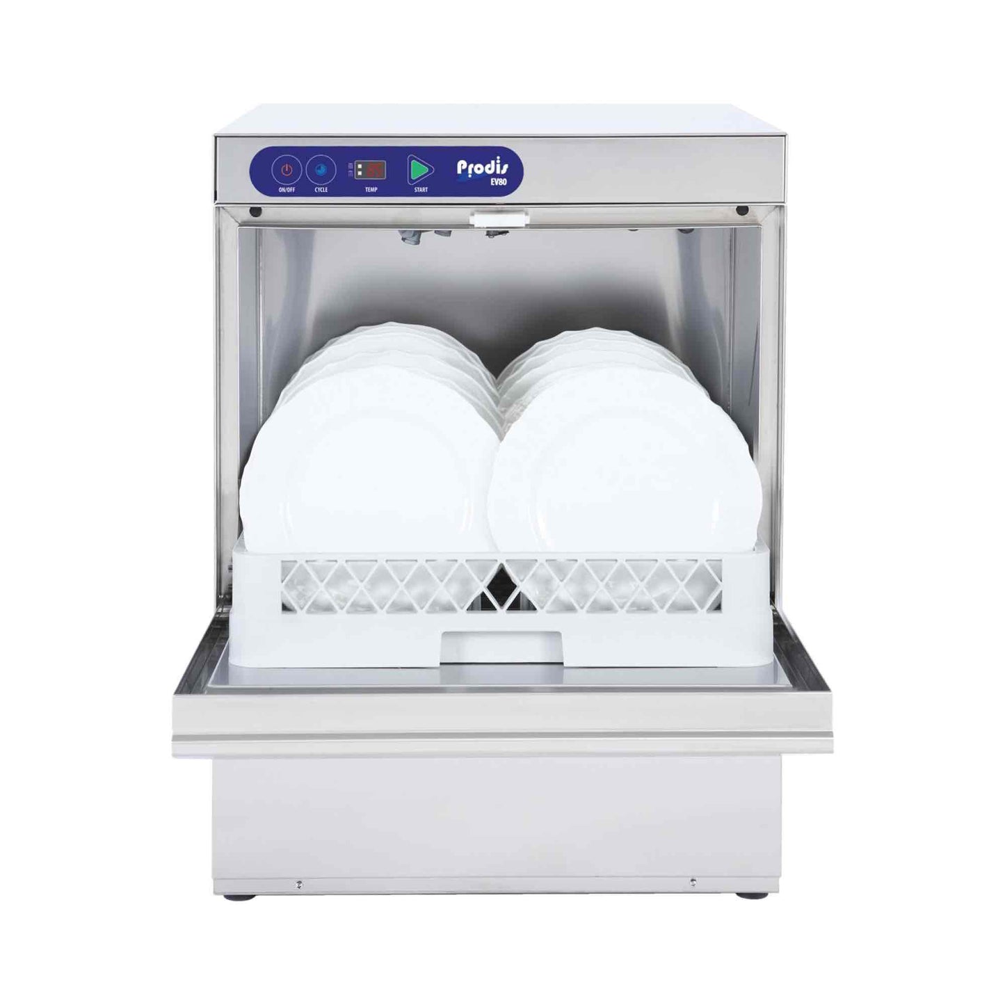Prodis EV80, 500mm Heavy Duty Electronic Dishwasher, Drain Pump, Air Break Tank