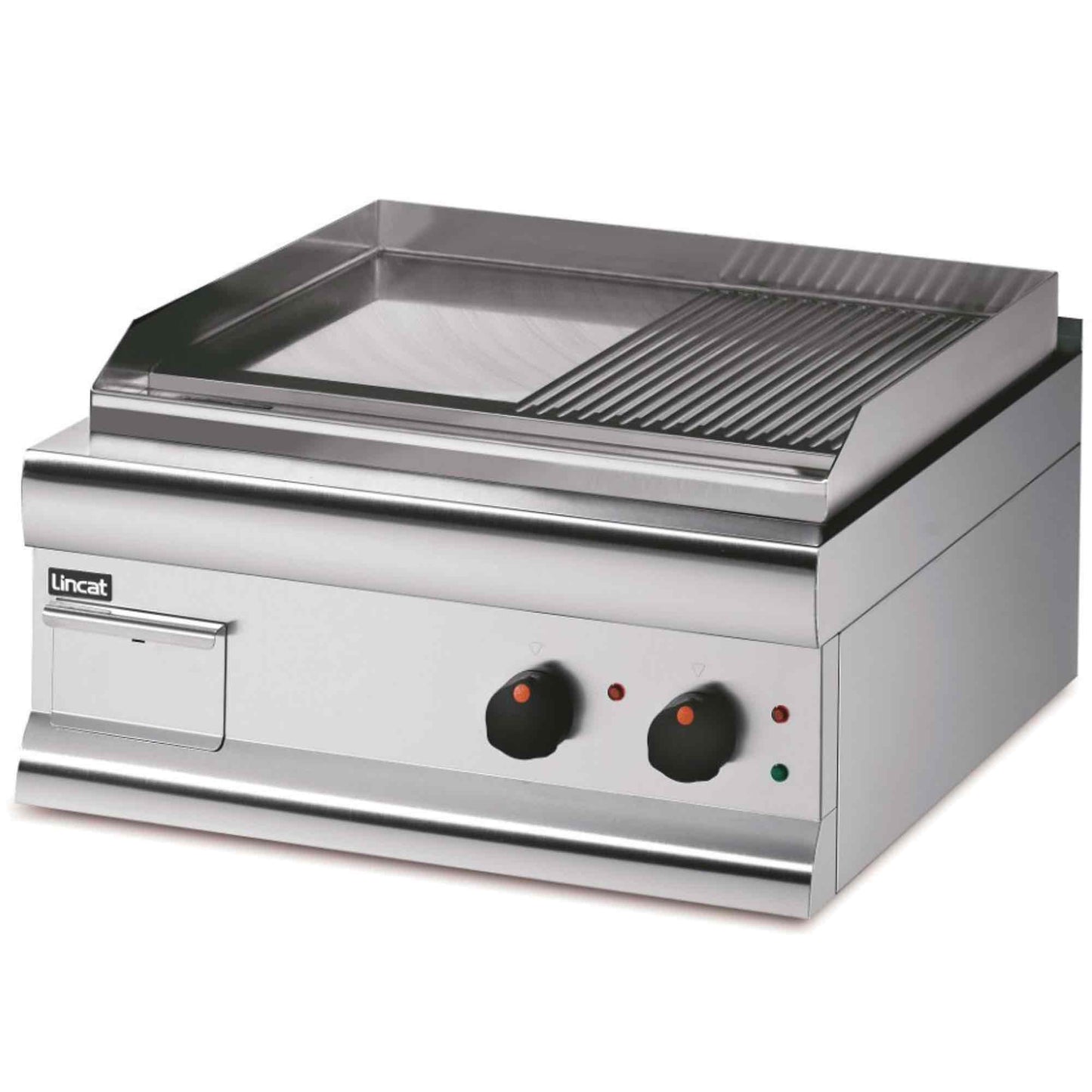Lincat Silverlink 600 Half Ribbed Twin Zone Griddle 4kw - Electric - 600w x 620d x 330h - GS6/TR