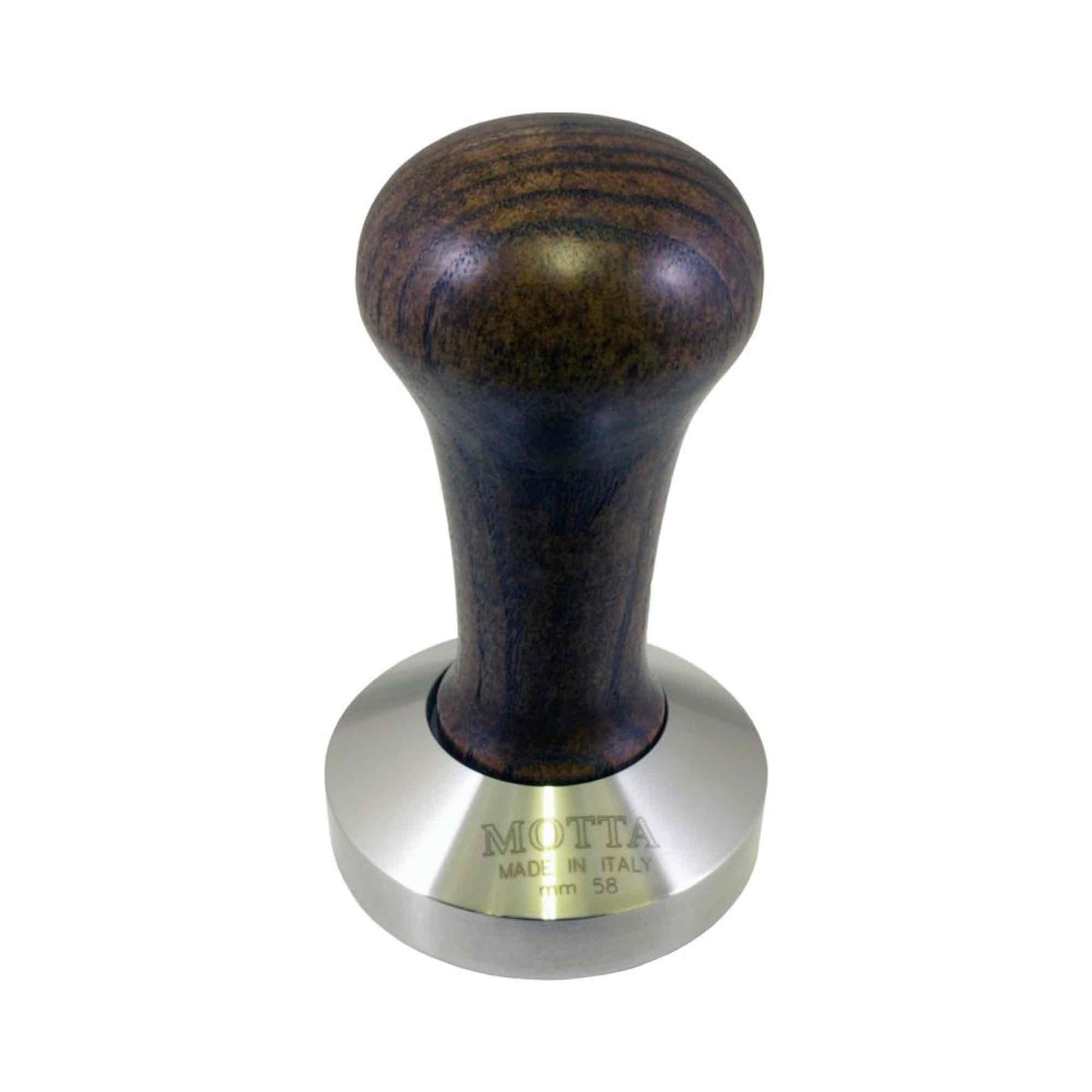 Motta Wooden Tamper - Stainless Steel Flat Base - 58mm