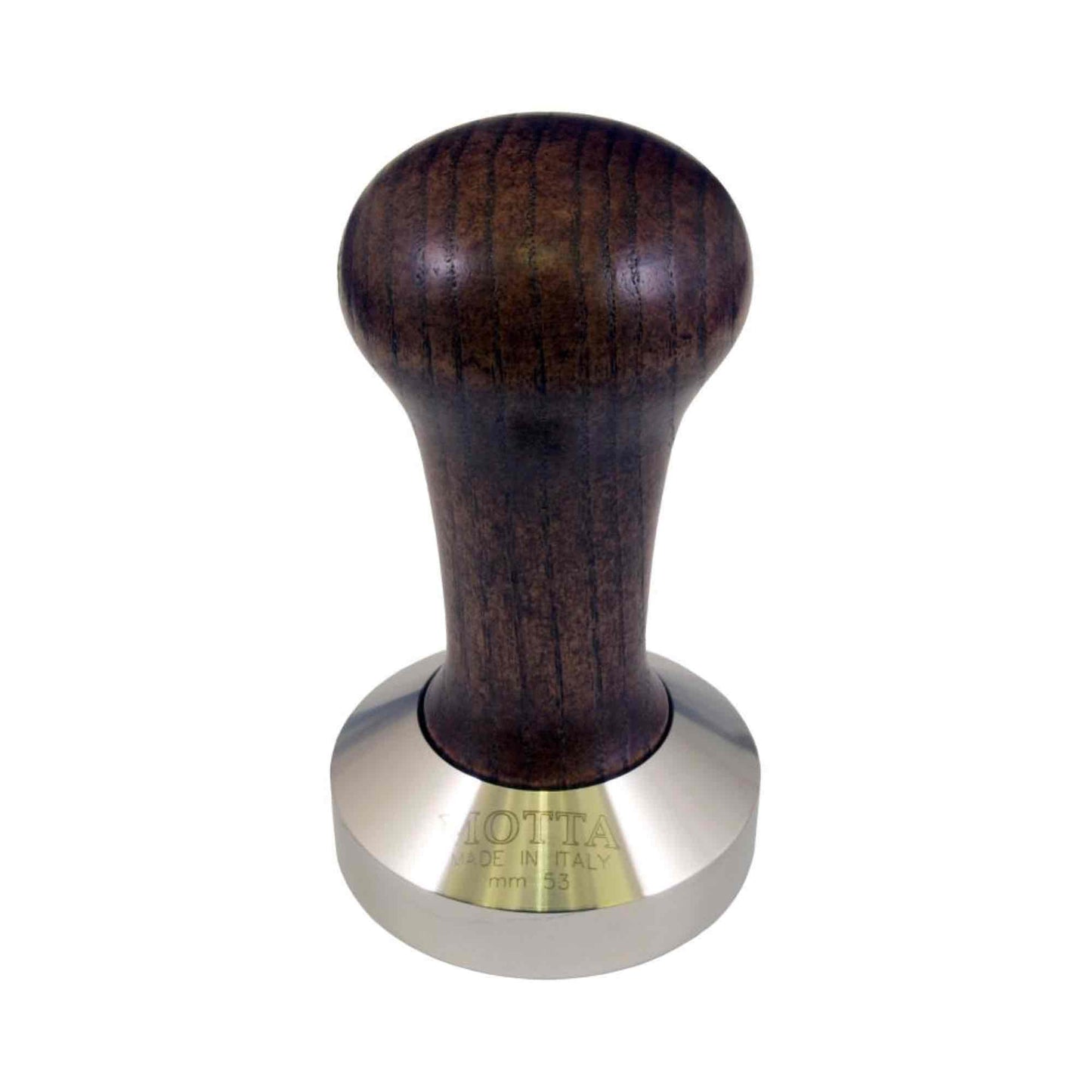 Motta Wooden Tamper - Stainless Steel Flat Base - 53mm