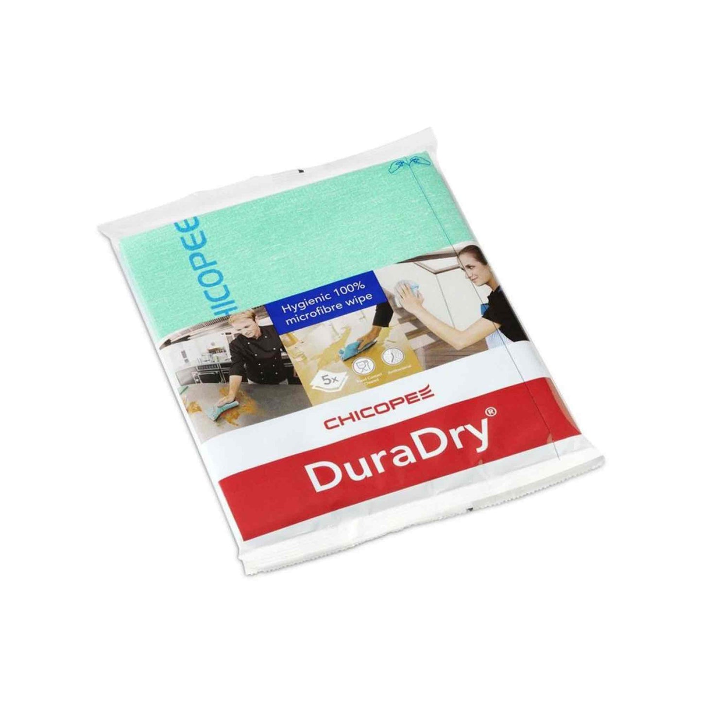 Chicopee Duradry Microfibre Cleaning Cloth Pack - 5 Green Cloths