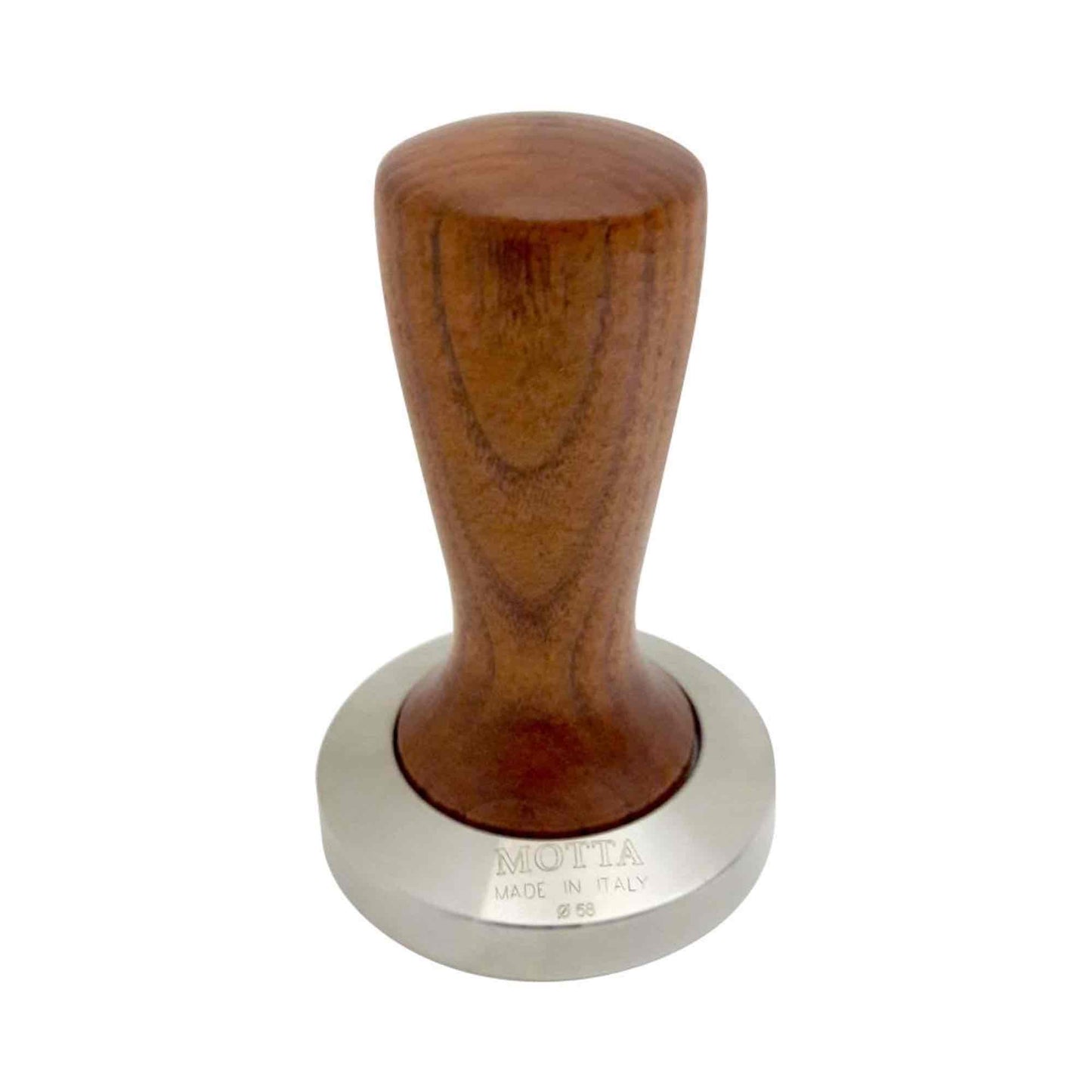 Motta Wooden Tamper - Stainless Steel Slim Lighter Base - 58mm
