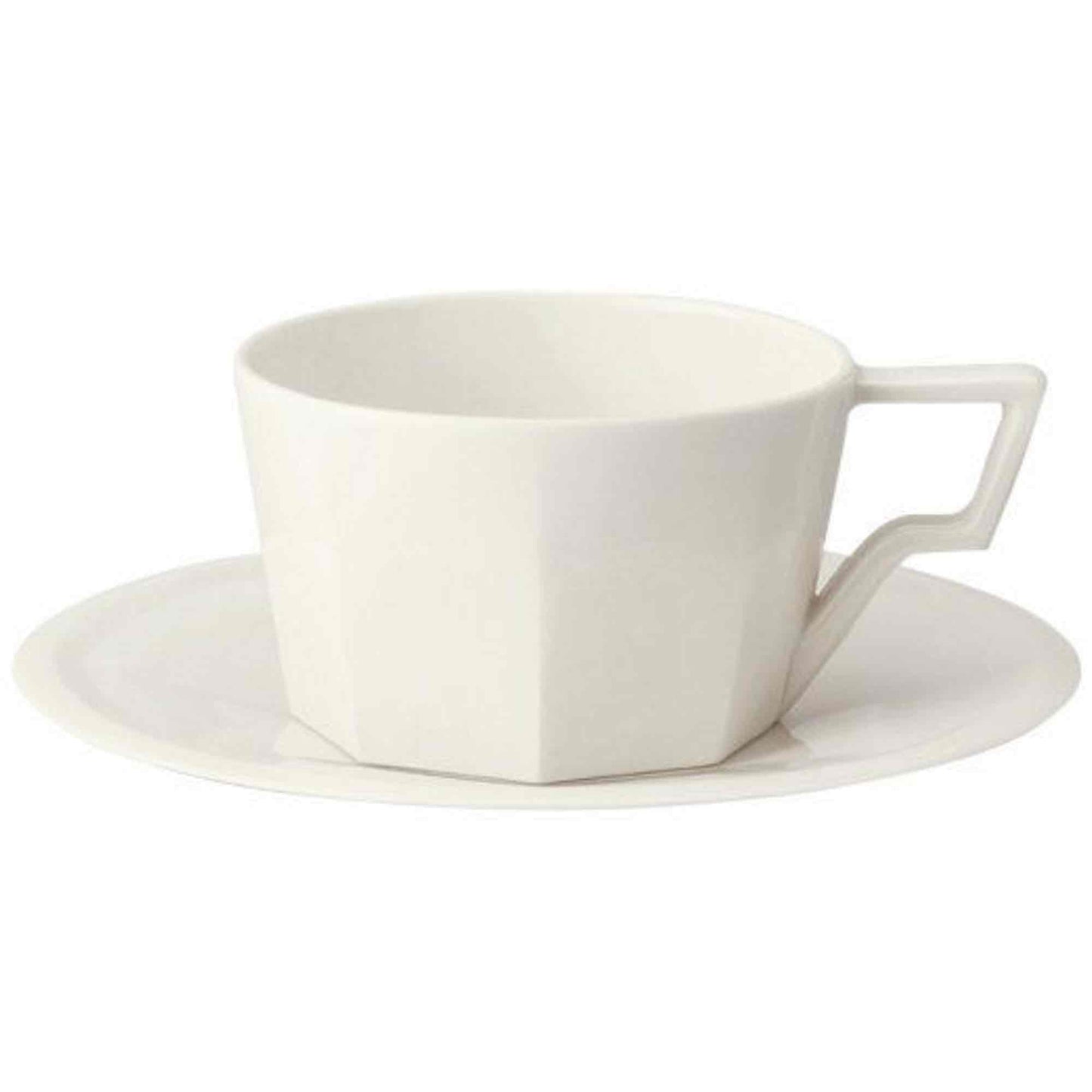 Kinto Oct Porcelain Cup and Saucer - White - 8oz
