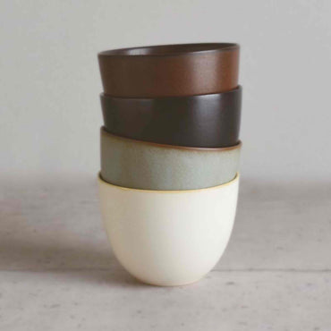 Kinto Pebble Cup and Saucer - Black - 180ml - 6oz