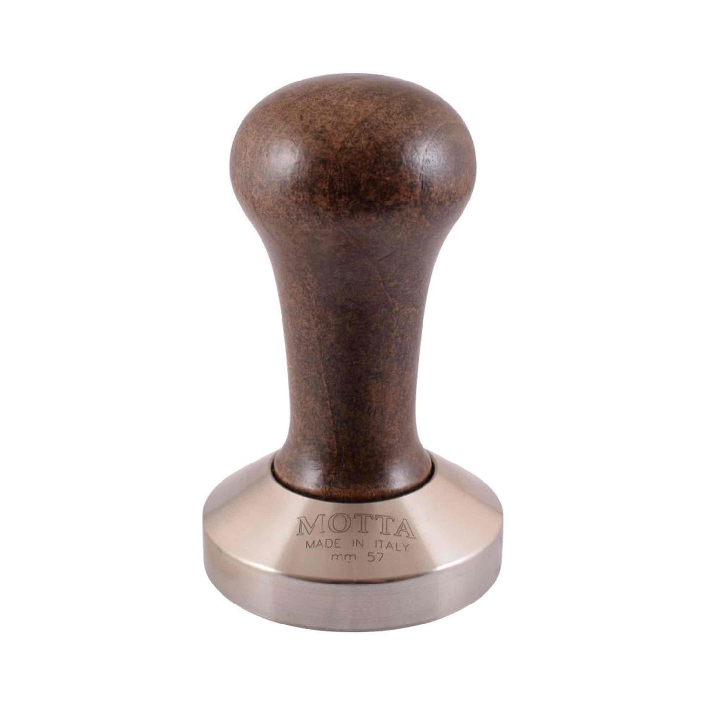 Motta Wooden Tamper - Stainless Steel Flat Base - 57mm