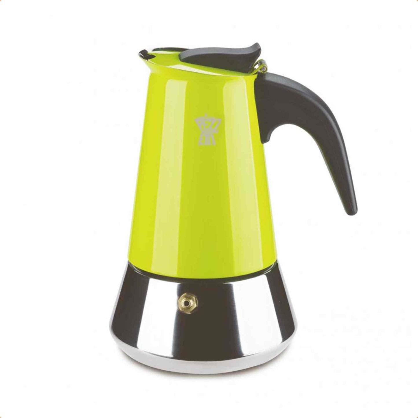 Pezzetti Steelexpress Stove Top Moka Pot - 6 Cup - Green