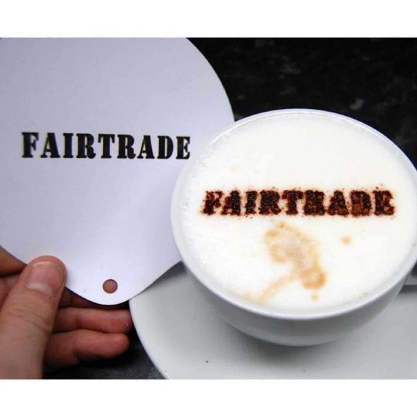 Fairtrade Hot Chocolate Coffee Stencil