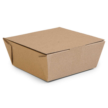 Vegware Compostable 6 x 6in Microflute Hinged Hot Food Box - Case of 210