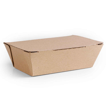 Vegware Compostable 8 x 5in Microflute Hinged Hot Food Box - Case of 250