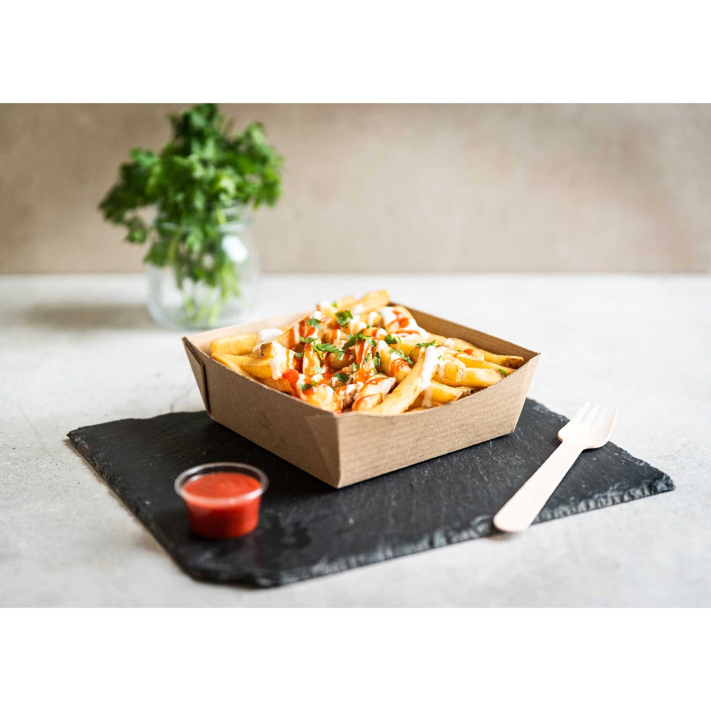 Vegware Compostable 6 x 6in Microflute Food Tray - Case of 270