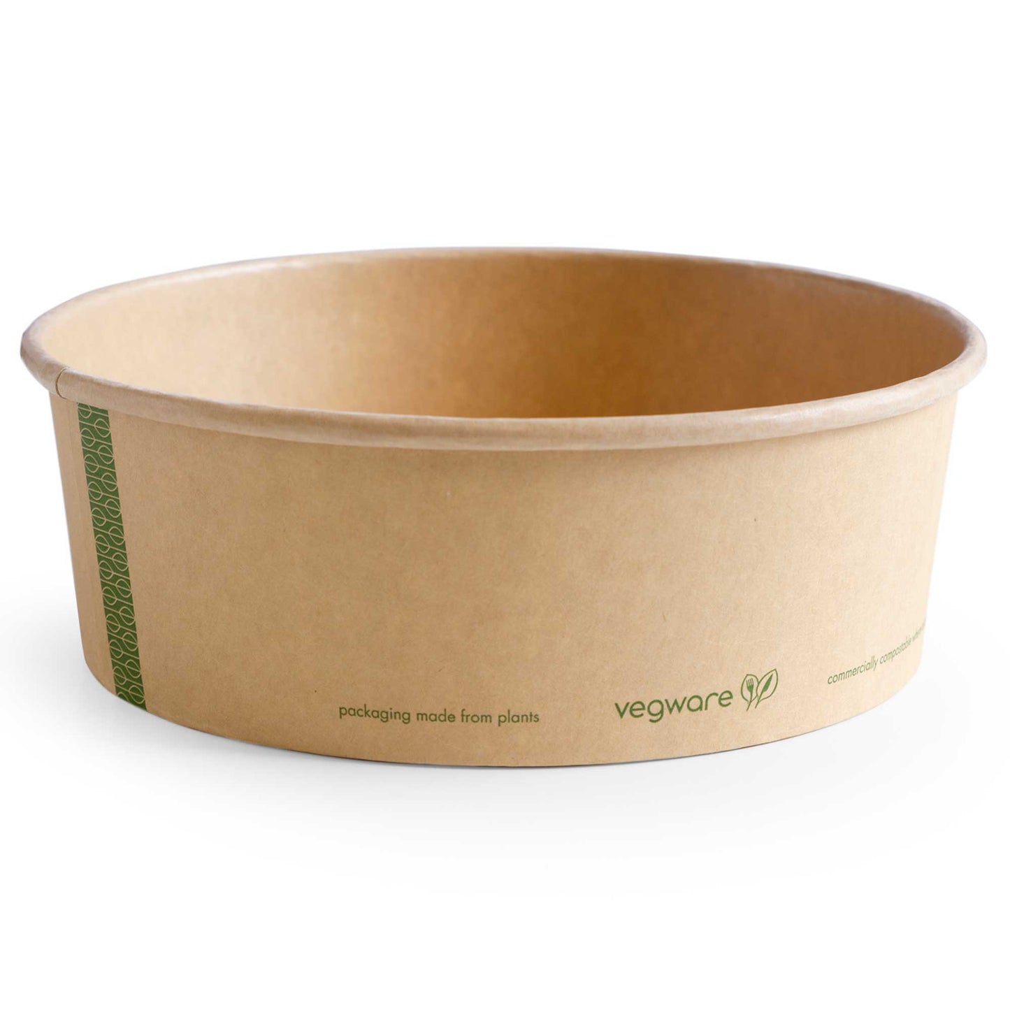 Vegware Compostable 32oz PLA-Lined Paper Food Bowl - Kraft - Case of 300