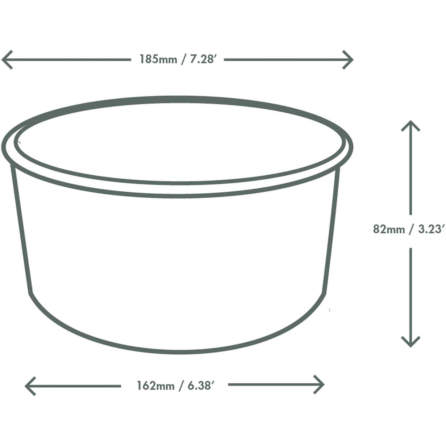 Vegware Compostable 48oz PLA-Lined Paper Food Bowl - White - Case of 300