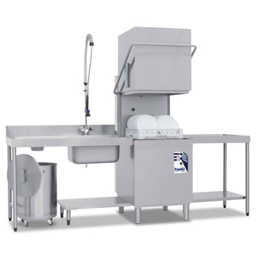 Prodis T1115BT Medium Duty 500mm Basket Air Break Tank Hood Dishwasher, Drain Pump, WRAS Approved