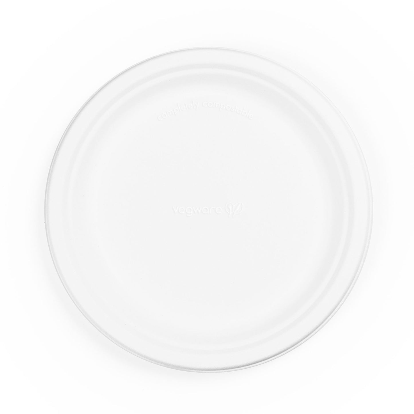 Vegware Compostable 9in Bagasse Plate - White - Case of 500